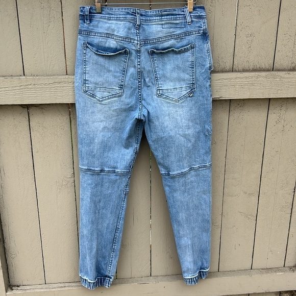 Cotton On Slim Denim Jogger Jeans Moto Style Distressed Sz 32 High Waist - Picture 6 of 7